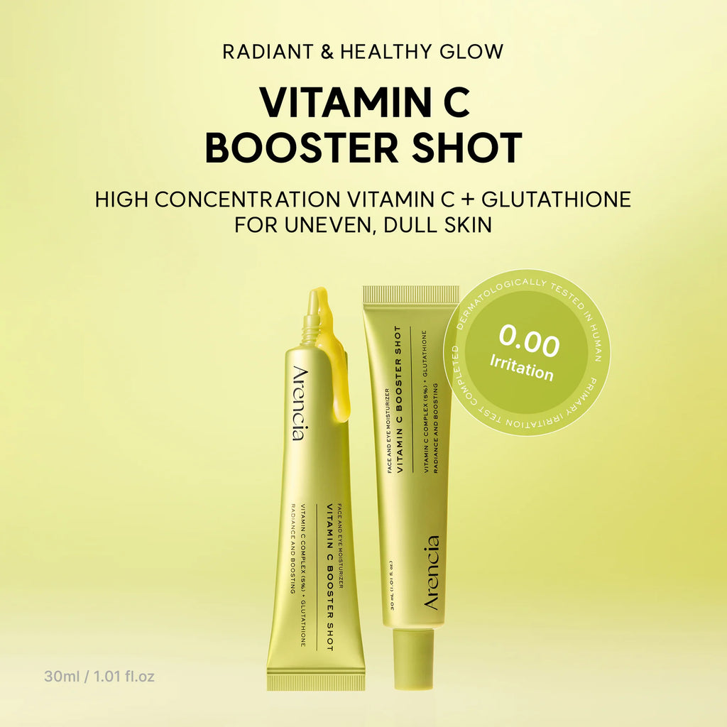 Arencia Vitamin C Booster Shot Serum – Glutathione, Niacinamide & Vitamin E for Dark Spots, Fine Lines & Wrinkles | Korean Skincare, Glass Skin, 30ml/1.01 fl.oz