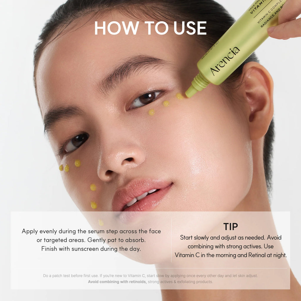 Arencia Vitamin C Booster Shot Serum – Glutathione, Niacinamide & Vitamin E for Dark Spots, Fine Lines & Wrinkles | Korean Skincare, Glass Skin, 30ml/1.01 fl.oz