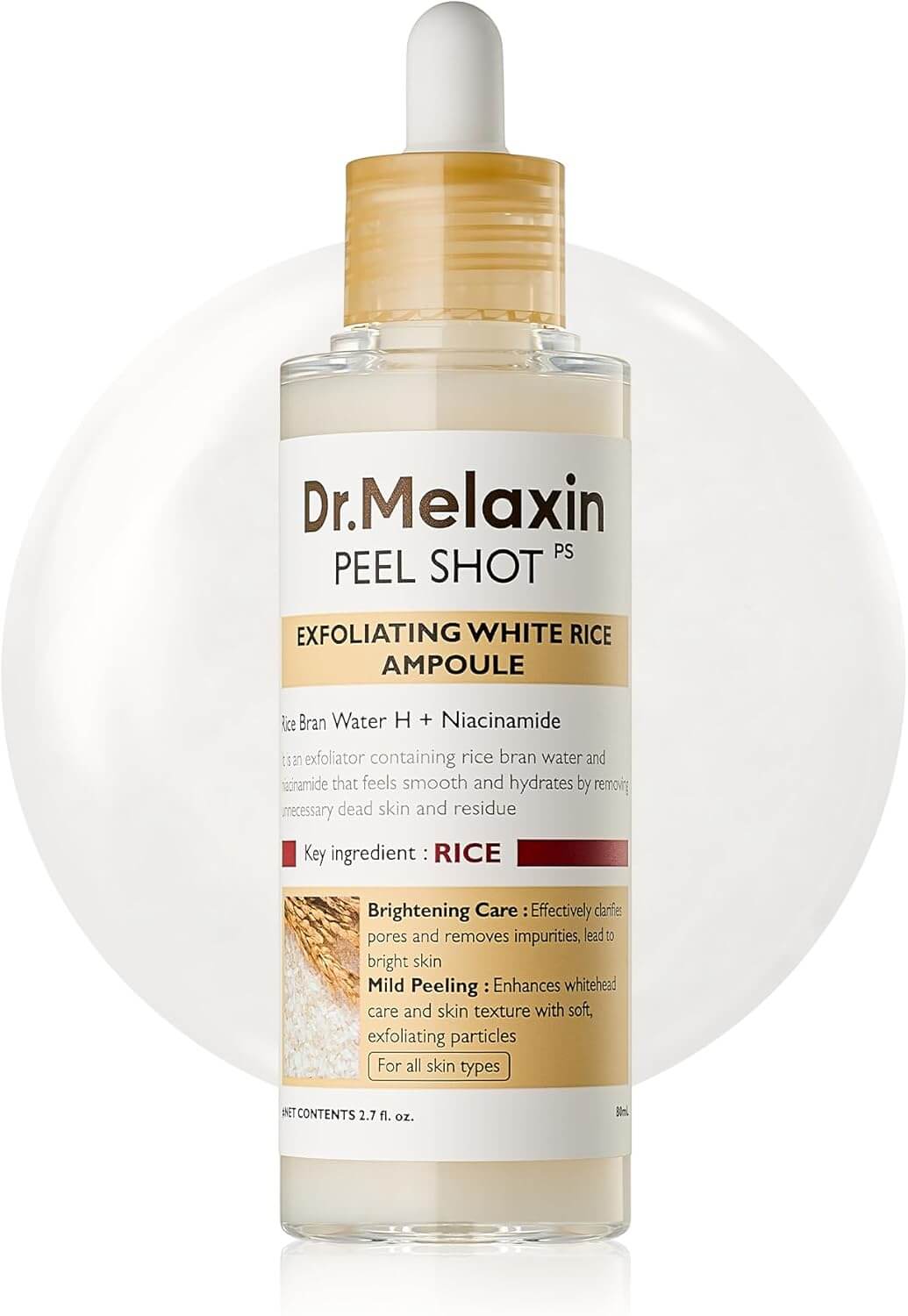 Dr.Melaxin Peel Shot Exfoliating White & Black Rice Ampoule Essence