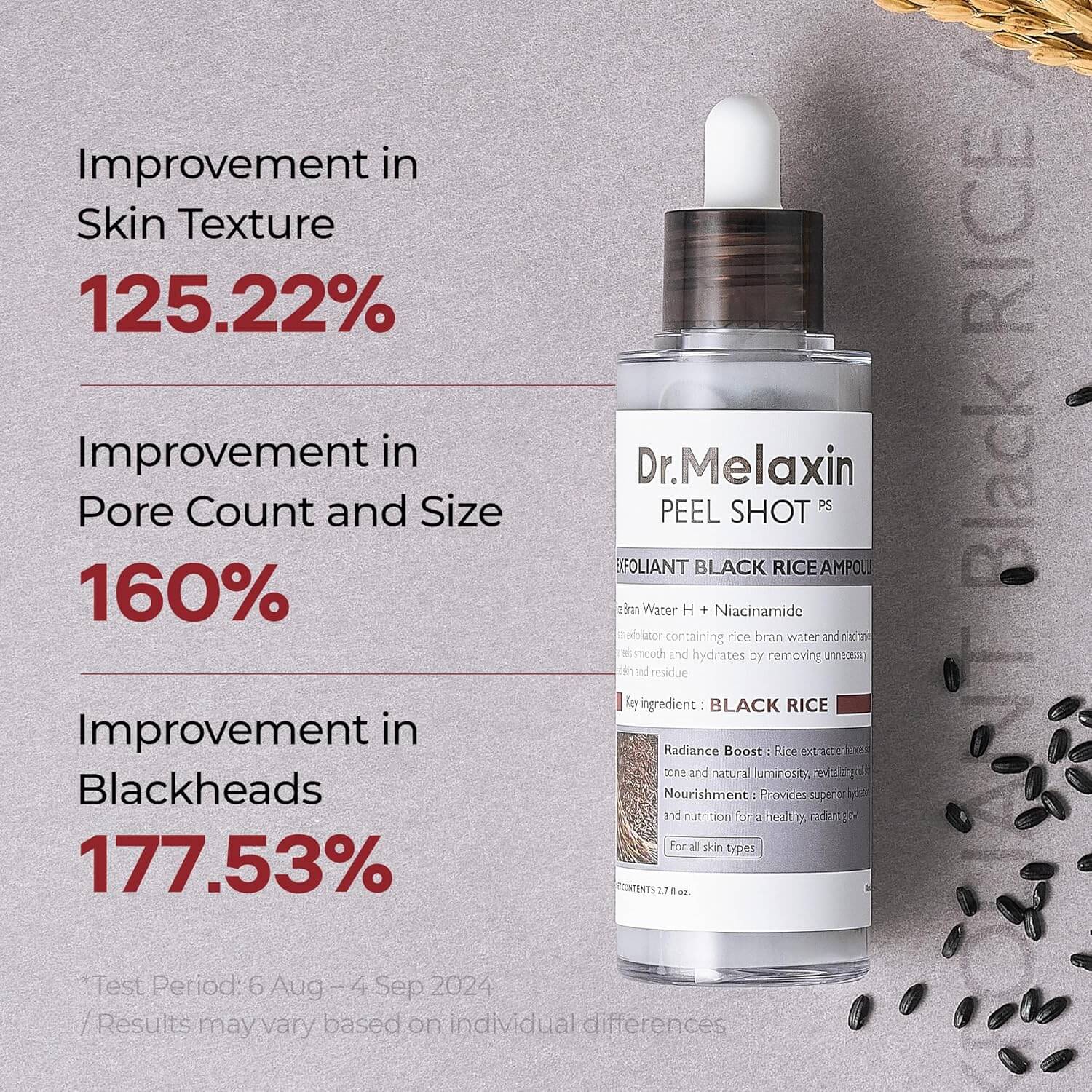 Dr.Melaxin Peel Shot Exfoliating White & Black Rice Ampoule Essence