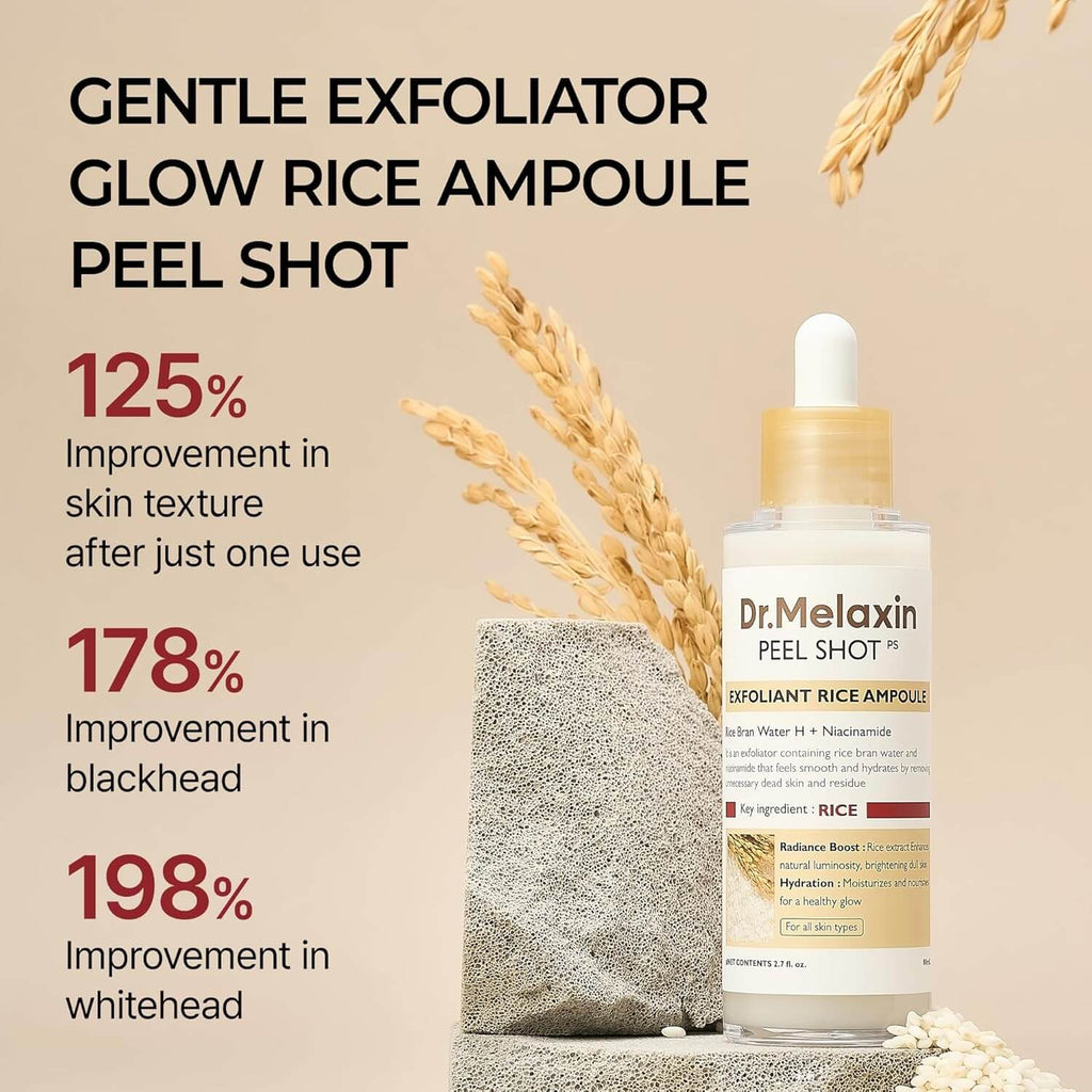 Dr.Melaxin Peel Shot Exfoliating White & Black Rice Ampoule Essence