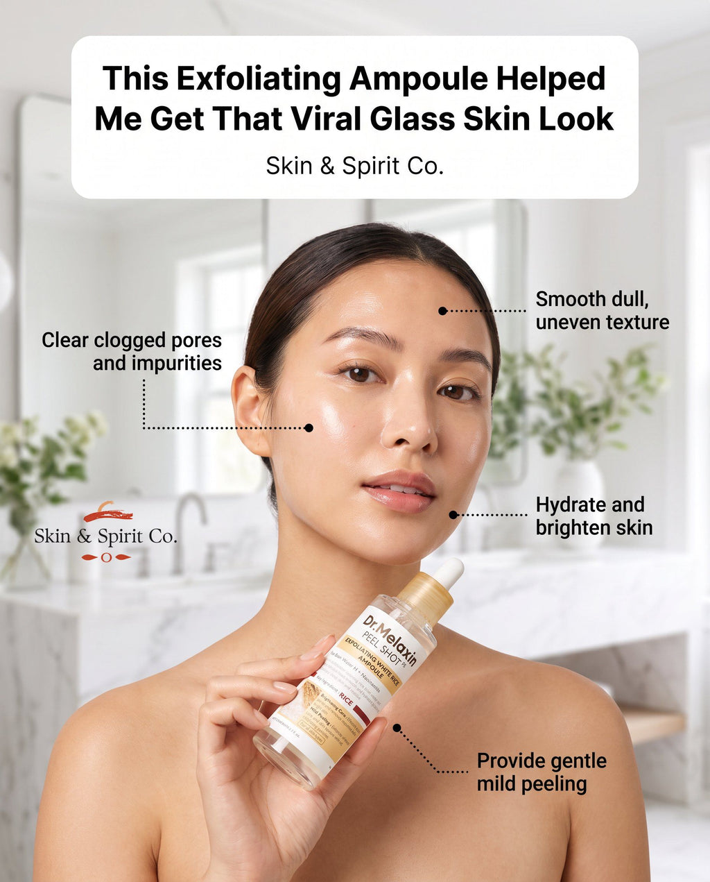 Dr.Melaxin Peel Shot Exfoliating White & Black Rice Ampoule Essence