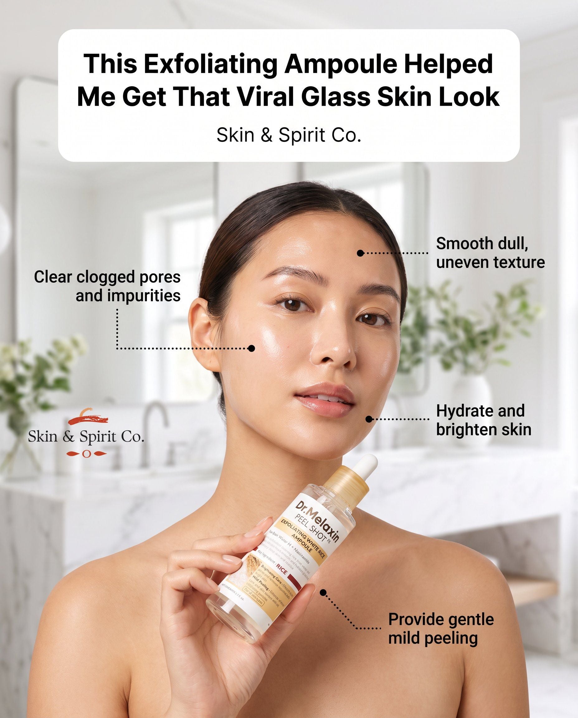 Dr.Melaxin Peel Shot Exfoliating White & Black Rice Ampoule Essence