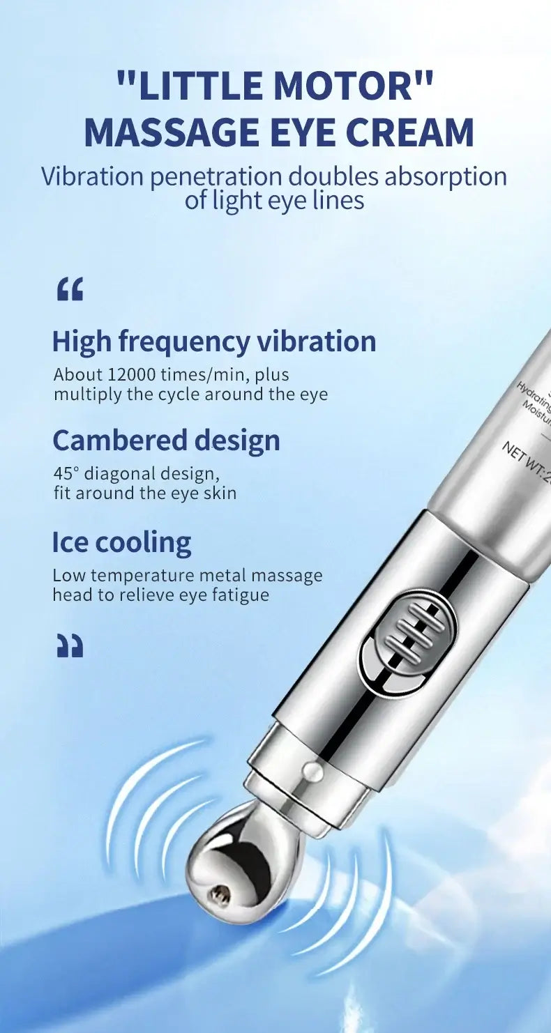Anti-Aging Eye Massage Cream with Electric Massage Function, revitalizing eye cream for reducing puffiness and fine lines.