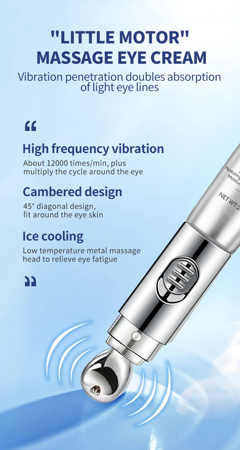 Anti-Aging Eye Massage Cream with Electric Massage Function, revitalizing eye cream for reducing puffiness and fine lines.