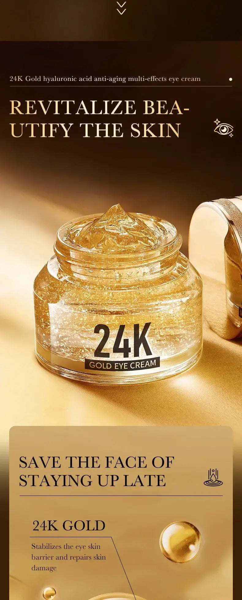 Eye Cream (24K Gold Brightening Cream) | Luxurious Treatment