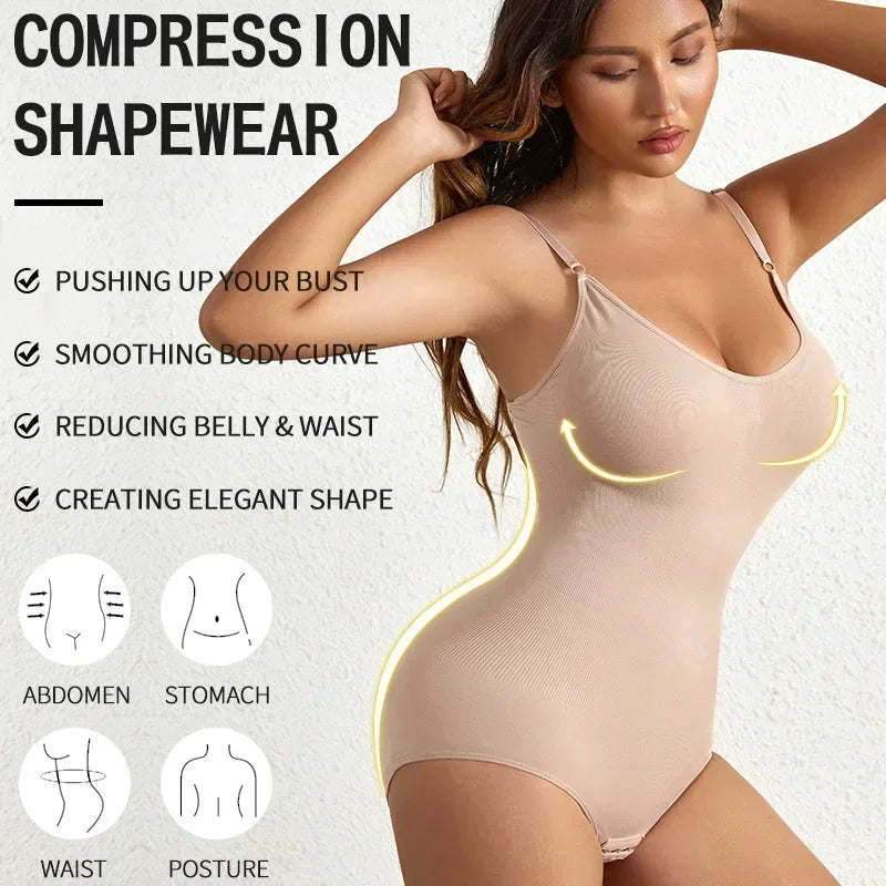 Sculpting Body Shaper: Tummy Control + Butt Lift + Adjustable Straps