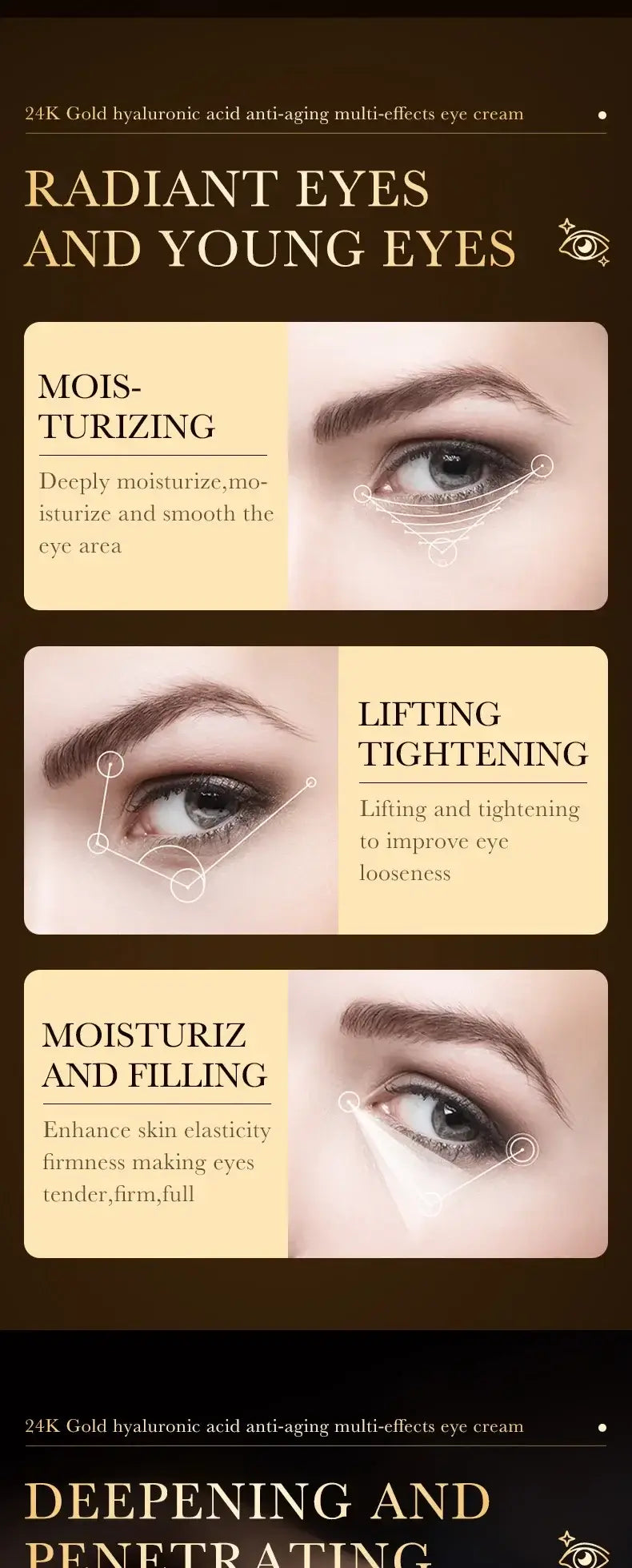 Eye Cream (24K Gold Brightening Cream) | Luxurious Treatment