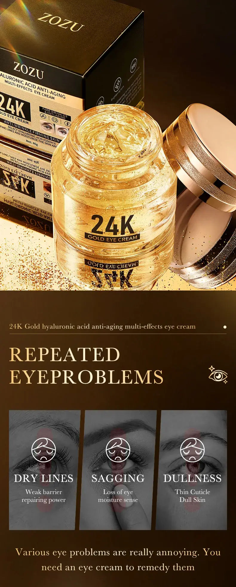 Eye Cream (24K Gold Brightening Cream) | Luxurious Treatment